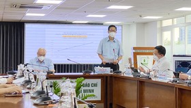  Phó Trưởng Ban Chỉ đạo phòng chống dịch Covid-19 TPHCM Phạm Đức Hải phát biểu tại buổi họp báo
