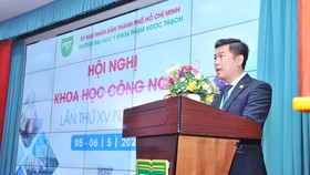 PGS-TS Nguyễn Thanh Hiệp, Hiệu trường Trường Đại học Y khoa Phạm Ngọc Thạch phát biểu tại Hội nghị