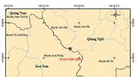 Quảng Ngãi: Xảy ra động đất 2,5 độ, chấn tiêu 10km
