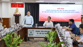 Tiểu ban Tuyên truyền phục vụ Đại hội Thi đua yêu nước TPHCM lần thứ VII (giai đoạn 2015-2020) tổ chức họp báo. Ảnh: HMC