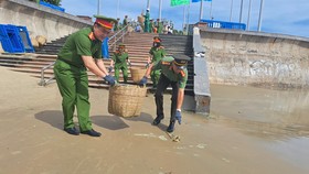 Cảnh sát môi trường ra quân làm sạch bãi biển Vũng Tàu
