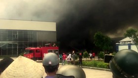 Hiện trường vụ hỏa hoạn tại Công ty CP May Nhà Bè Sóc Trăng