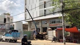 Trung tâm tim mạch - Bệnh viện Đà Nẵng chậm tiến độ vì Vinafor chưa bàn giao mặt bằng số nhà 138 Hải Phòng. Ảnh: NGUYÊN KHÔI