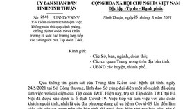 Sở Công thương Ninh Thuận bị kiểm điểm vì lơ là chống dịch