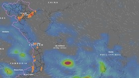 Dự báo từ ngày 9 đến 11-7, sẽ hình thành một vùng áp thấp ở vùng biển từ Bình Thuận đến Cà Mau, vùng biển giữa và Nam Biển Đông (bao gồm quần đảo Trường Sa). Ảnh: vndms
