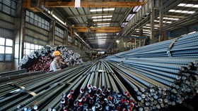 Steel products of the Thai Nguyen Laminated Steel Factory in the northern province of Thai Nguyen. (Photo: VNA/VNS)