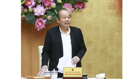 Phó Thủ tướng Thường trực Trương Hòa Bình phát biểu tại cuộc họp. Ảnh: VGP