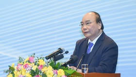 Thủ tướng Nguyễn Xuân Phúc phát biểu tại Hội nghị tổng kết của Tập đoàn Dầu khí Quốc gia Việt Nam - Ảnh: VGP