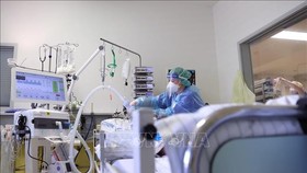 Nhân viên y tế điều trị cho bệnh nhân COVID-19 tại bệnh viện ở Magdeburg, miền Đông Đức, ngày 28-4-2021. Ảnh: AFP/TTXVN