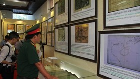 Một góc triển lãm bản đồ và trưng bày tư liệu “Hoàng Sa, Trường Sa của Việt Nam – Những bằng chứng lịch sử và pháp lý” tại TP Huế