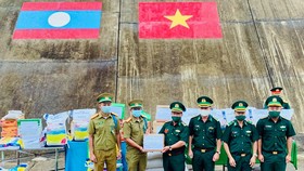 Các đơn vị vũ trang Việt Nam trao lương thực và vật tư y tế tặng lực lượng vũ trang Lào ​