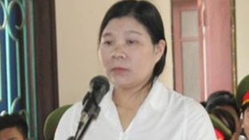 Bị cáo Trần Thị Xuân tại phiên tòa 