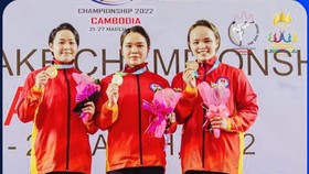 Đội kata nữ đã có tấm HCV vô địch Đông Nam Á 2022 tại Campuchia. Ảnh:  BTC