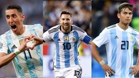 Lionel Messi bên cạnh Angel Di Maria và Paulo Dybala đang là nguồn cảm hứng của tuyển Argentina.