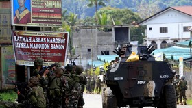 Quân đội Philippines tại thành phố Marawi ở miền nam. Ảnh: REUTERS