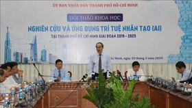 Đồng chí Nguyễn Thiện Nhân, Ủy viên Bộ Chính trị, Bí thư Thành ủy TP. Hồ Chí Minh phát biểu tại hội thảo. Ảnh: TTXVN