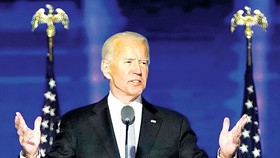Ông Joe Biden phát biểu tuyên bố chiến thắng  tại Wilmington, bang Delaware (Mỹ). Ảnh: AP                                                                      