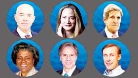 Một số ứng viên nội các của ông Joe Biden, hàng trên: Alejandro Mayorkas,  Avril Haines, John Kerry; hàng dưới: Linda Thomas-Greenfield,  Antony Blinken, Jake Sullivan