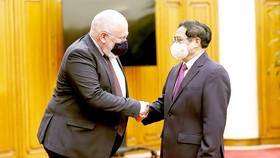 Thủ tướng Phạm Minh Chính tiếp Phó Chủ tịch điều hành Ủy ban Châu Âu (EC) Frans Timmermans  đang thăm Việt Nam. Ảnh: TTXVN