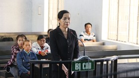 Bị cáo Trương Thị Hoa tại phiên tòa