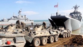 Binh sĩ Nga tham gia một cuộc tập trận ở Crimea. Ảnh tư liệu: Bộ Quốc phòng Nga