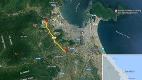 Tuyến cao tốc Hòa Liên - Túy Loan dự kiến. Ảnh: Google Maps.