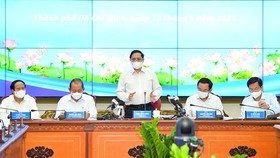 Thủ tướng Phạm Minh Chính phát biểu trong buổi làm việc với TPHCM. Ảnh: VIỆT DŨNG