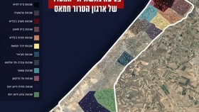 Một bản đồ minh họa cho thấy nơi hệ thống 'Tàu điện ngầm' của Hamas đã đi qua ở Dải Gaza và những khu vực đã bị IDF phá hủy. (@ IDF SPOKESMAN’S UNIT)