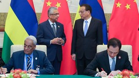Trung Quốc và Mauritius kết thúc đàm phán về hiệp định thương mại tự do song phương (FTA) tại Bắc Kinh năm 2018. Ảnh: CGTN