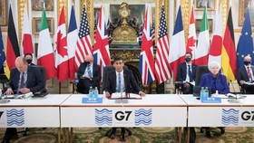 Ministers and officials at the G7 talks were at pains to emphasise their accord did not mean the world had agreed changes to international taxation © Stefan Rousseau/Pool via AP