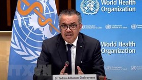 Tổng Giám đốc Tổ chức Y tế thế giới (WHO) Tedros Adhanom Ghebreyesus phát biểu trong cuộc họp báo tại Geneva, Thụy Sĩ. (Ảnh: THX/TTXVN).