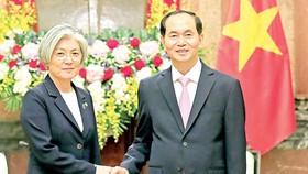 Chủ tịch nước Trần Đại Quang tiếp Bộ trưởng Ngoại giao Hàn Quốc Kang Kyung Wha 
