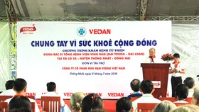 Ông Yang Kun Hsiang - Tổng Giám đốc Công ty CPHH Vedan Việt Nam phát biểu khai mạc chương trình