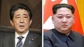 Thủ tướng Shinzo Abe và nhà lãnh đạo Kim Jong-un (Ảnh: Kyodo, Xinhua)