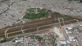 Khu vực sân bay Tân Sơn Nhất nhìn từ vệ tinh. Ảnh: Google Maps