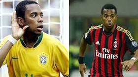 Robinho trong màu áo tuyển Brazil và CLB AC Milan