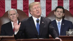 Tổng thống Mỹ Donald Trump đọc bản Thông điệp Liên bang năm 2018 trước lưỡng viện Quốc hội