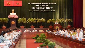 Toàn cảnh hội nghị lần thứ 17 Ban chấp hành Đảng bộ TPHCM khóa X, nhiệm kỳ 2015-2020. Ảnh: Việt Dũng