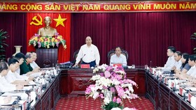 Thủ tướng Nguyễn Xuân Phúc phát biểu tại buổi làm việc với lãnh đạo chủ chốt tỉnh Bắc Kạn. Ảnh: TTXVN