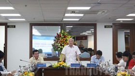 Đồng chí Phan Nguyễn Như Khuê phát biểu tại buổi họp báo. Ảnh: hcmcpv