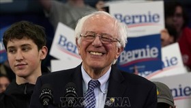 Thượng nghị sĩ bang Vermont, ông Bernie Sanders sau cuộc bầu cử sơ bộ ở bang New Hampshire ngày 11-2-2020. Ảnh: AFP/TTXVN