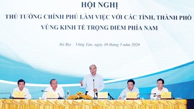 Thủ tướng Nguyễn Xuân Phúc phát biểu kết luận hội nghị. Ảnh: TTXVN