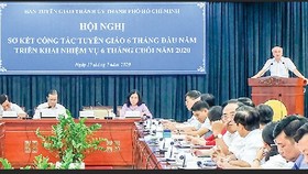 Trưởng ban Tuyên giáo Thành ủy TPHCM Phan Nguyễn Như Khuê phát biểu chỉ đạo hội nghị
