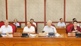 Tổng Bí thư, Chủ tịch nước Nguyễn Phú Trọng phát biểu chỉ đạo cuộc họp của Bộ Chính trị với Ban Thường vụ Thành ủy Cần Thơ. Ảnh: TTXVN