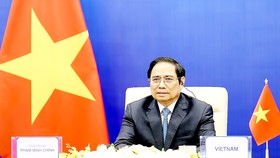 Thủ tướng Phạm Minh Chính phát biểu tại Hội nghị Thượng đỉnh lần thứ 4 khu vực châu Á - Thái Bình Dương về nước. Ảnh: VIẾT CHUNG