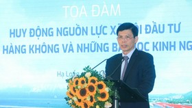 Thứ trưởng Bộ GTVT Lê Anh Tuấn phát biểu tại tọa đàm. Ảnh: mt.gov.vn