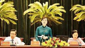 Photo: SGGP Nguyen Thi Quyet Tam, chairwoman of the council gives closing speech