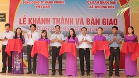 Lễ khánh thành trường học dành tại huyện Minh Hóa. Ảnh: Vietnam Airlines