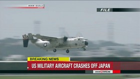 Một chiếc "Greyhound" C-2 của Hải quân Mỹ, loại bị rơi ở Thái Bình Dương ngày 22-11-2017. Ảnh: NHK