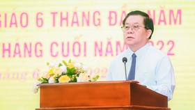 Trưởng ban Tuyên giáo Trung ương Nguyễn Trọng Nghĩa phát biểu tại hội nghị. Ảnh: VIỆT DŨNG